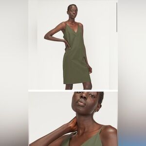 Everlane Size 10 Green Poplin Slip Dress
